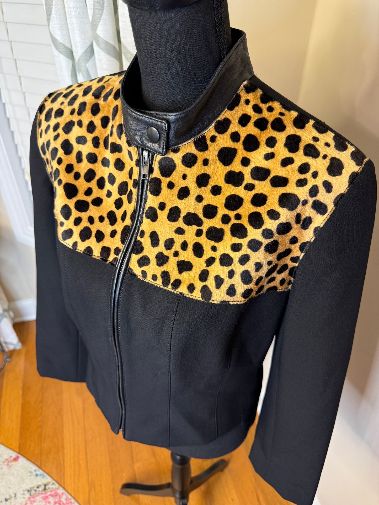 Alberto Makali Goat Hair and Leather Trimmed Jacket