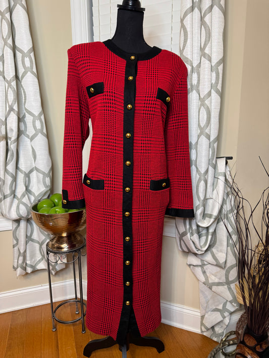 Vtg Houndstooth Dress