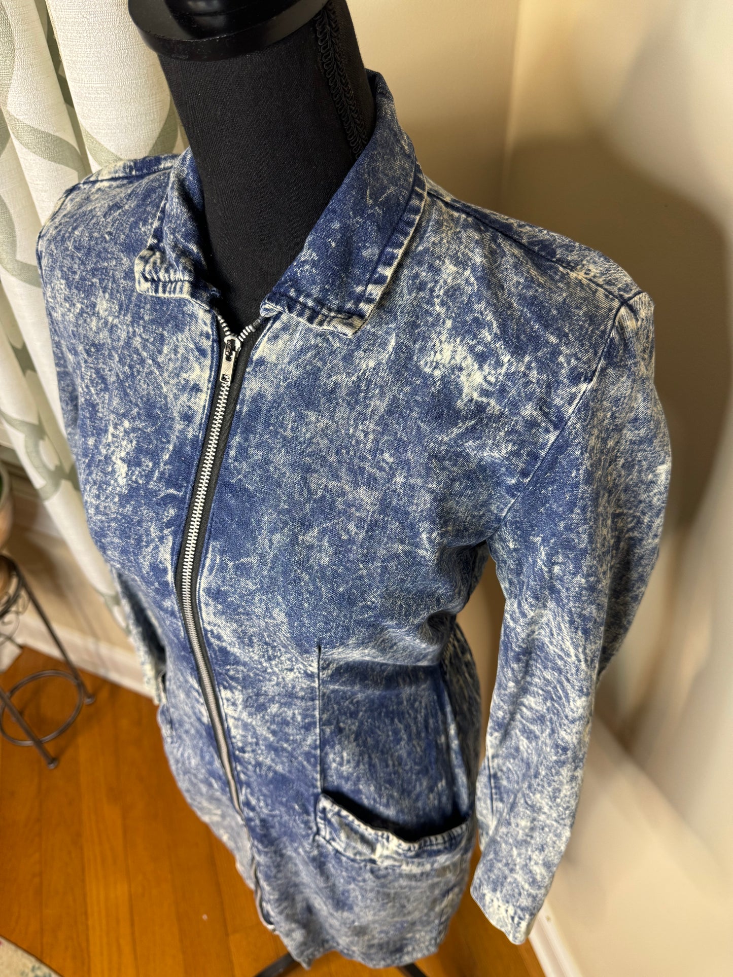 PG Collections Vintage 80s Acid Wash Denim Dress