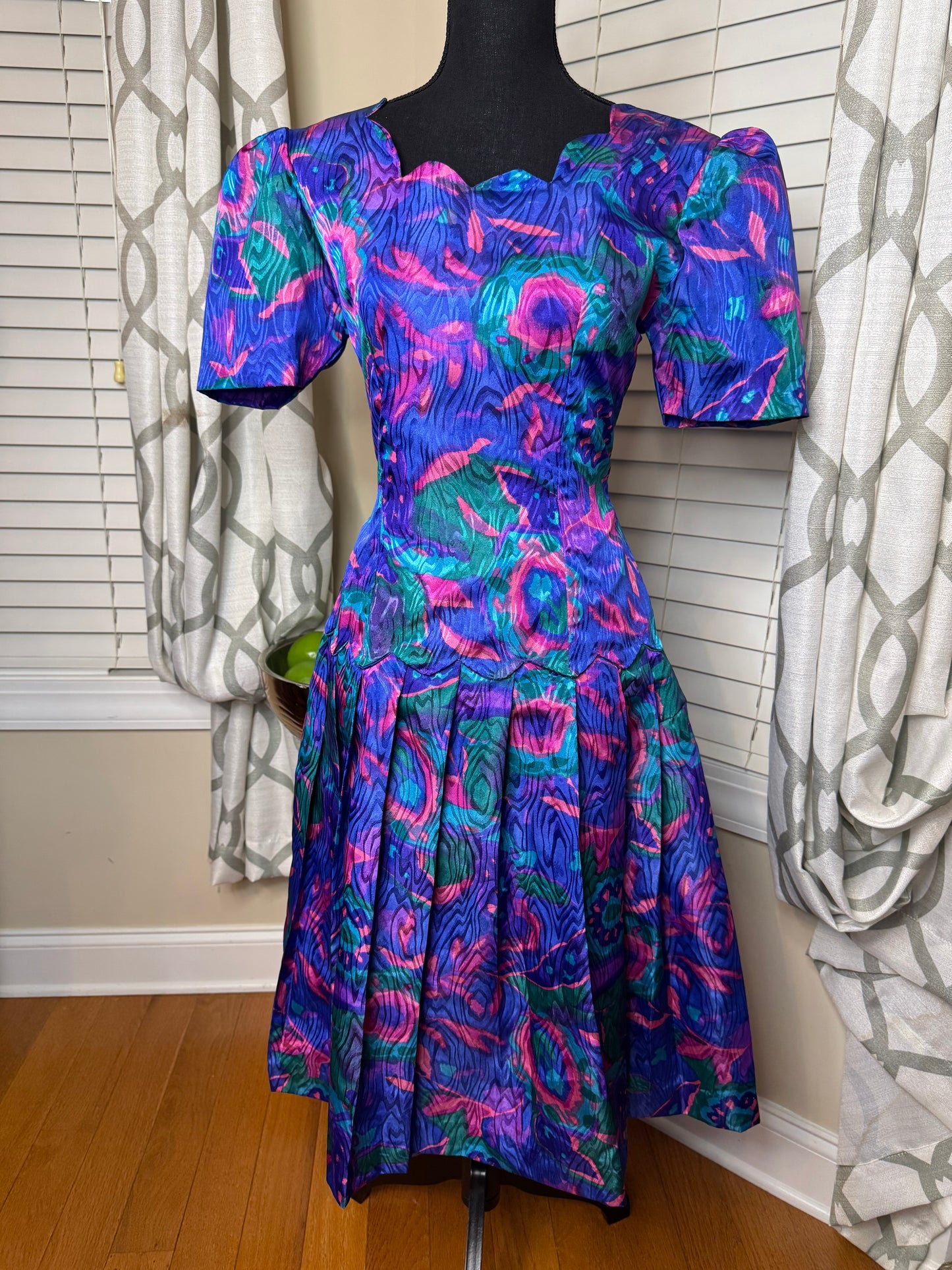 Vintage Abstract Print Dress