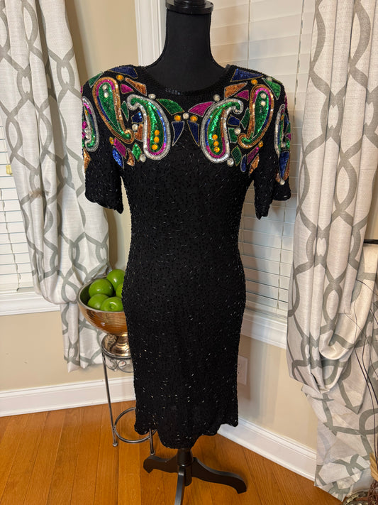 Vtg Stenay Sequin Dress