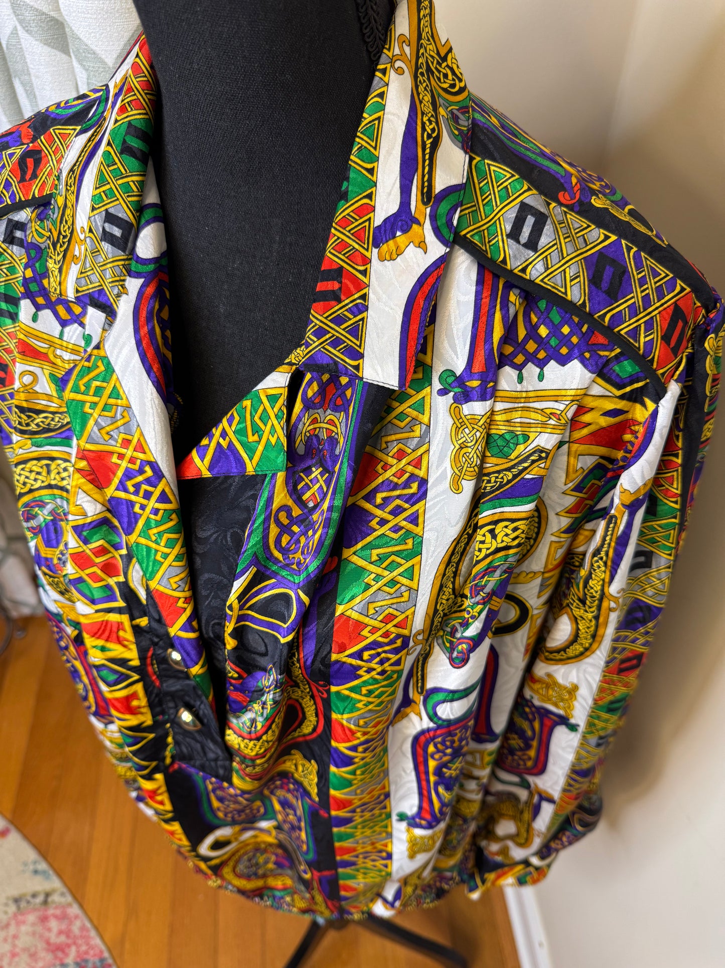 Vtg Three Flags of California Multi Print Shirt