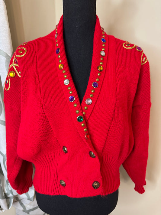 Bejeweled Vintage Sweater Cardigan