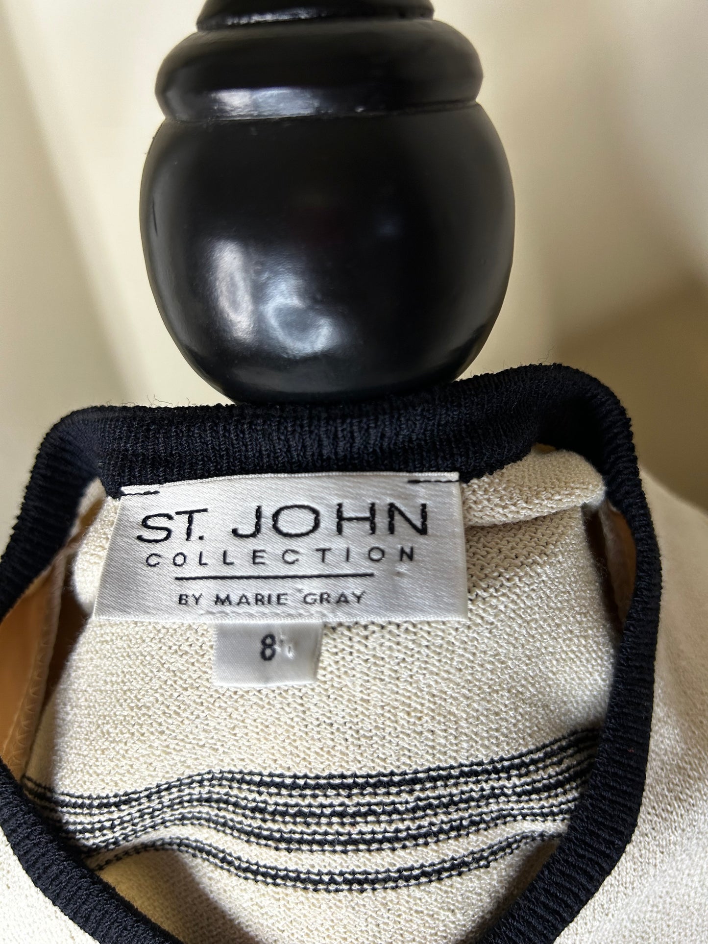 St. John Collection Black and Cream Cardigan