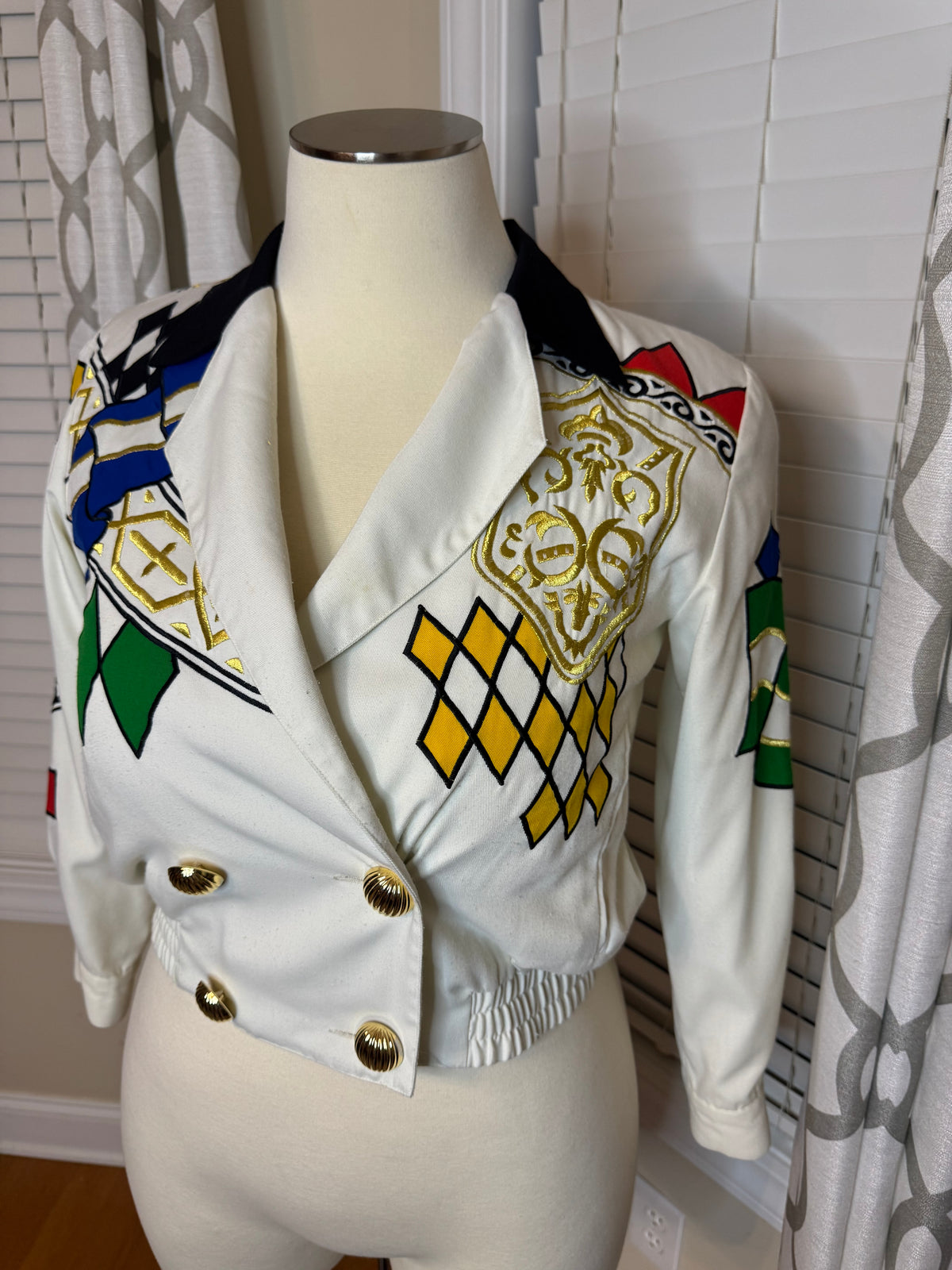 Vtg Capriccio Embroidered Bomber