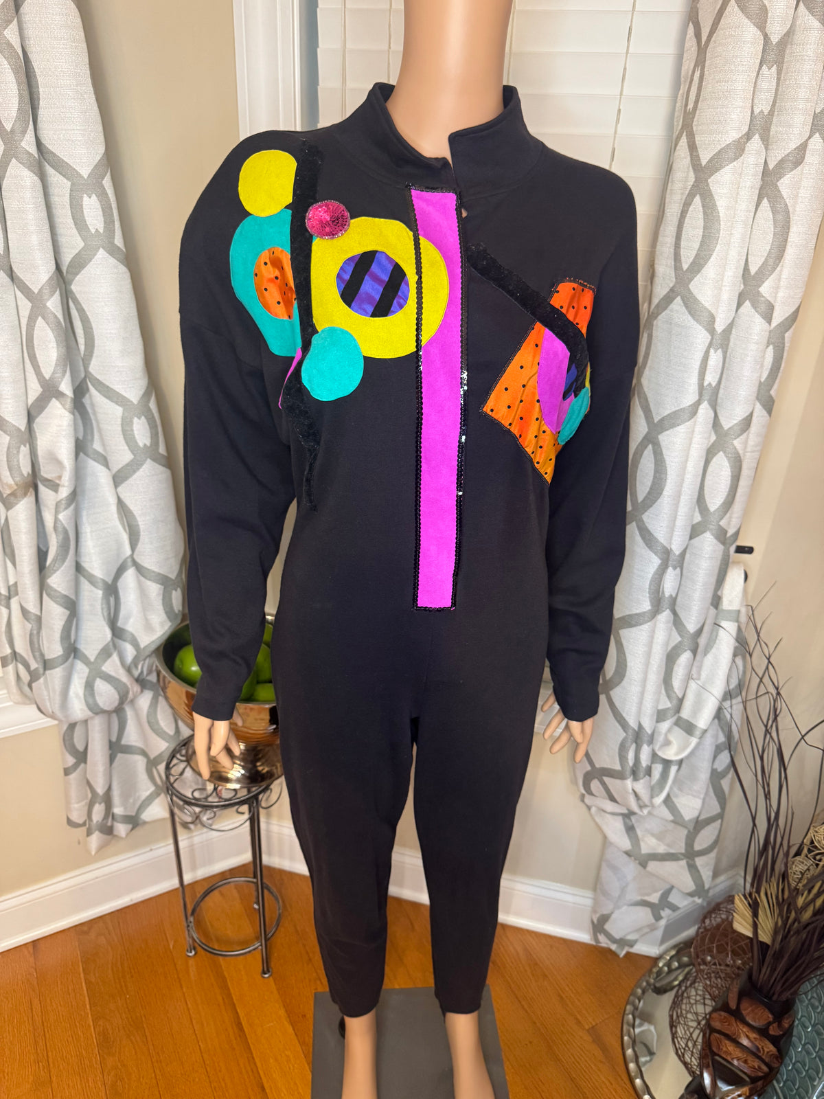 Vtg Sue Blue of New York Romper with Stir-Ups