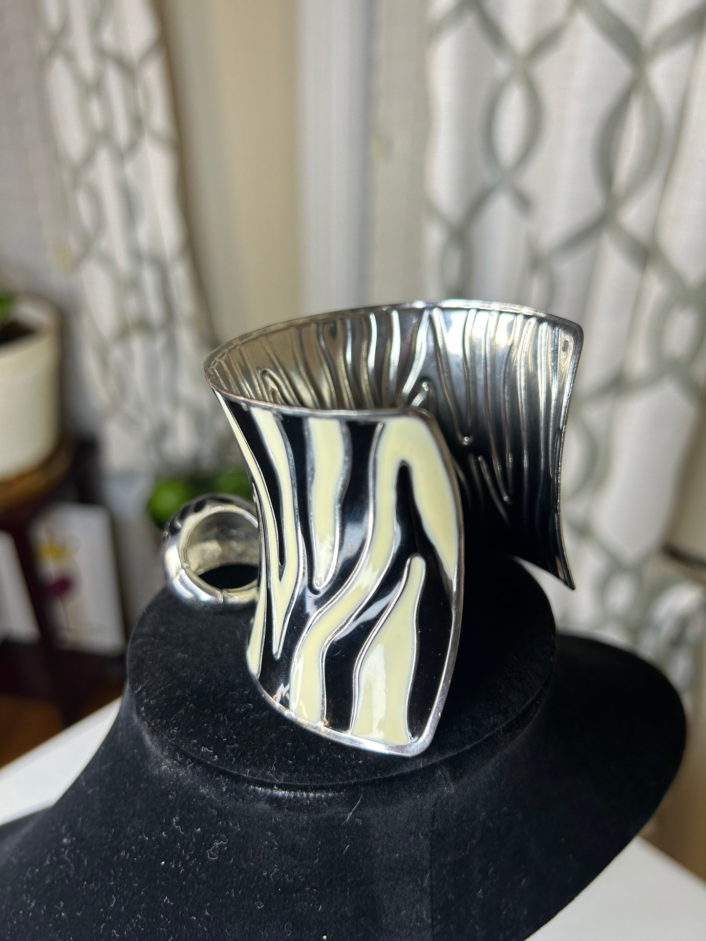 Adjustable Animal Print Cuff with Ring