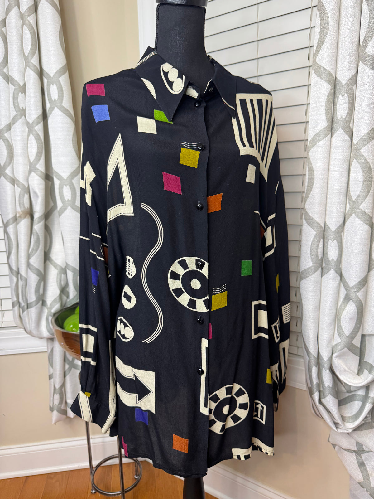 Vintage Abstract Print Shirt