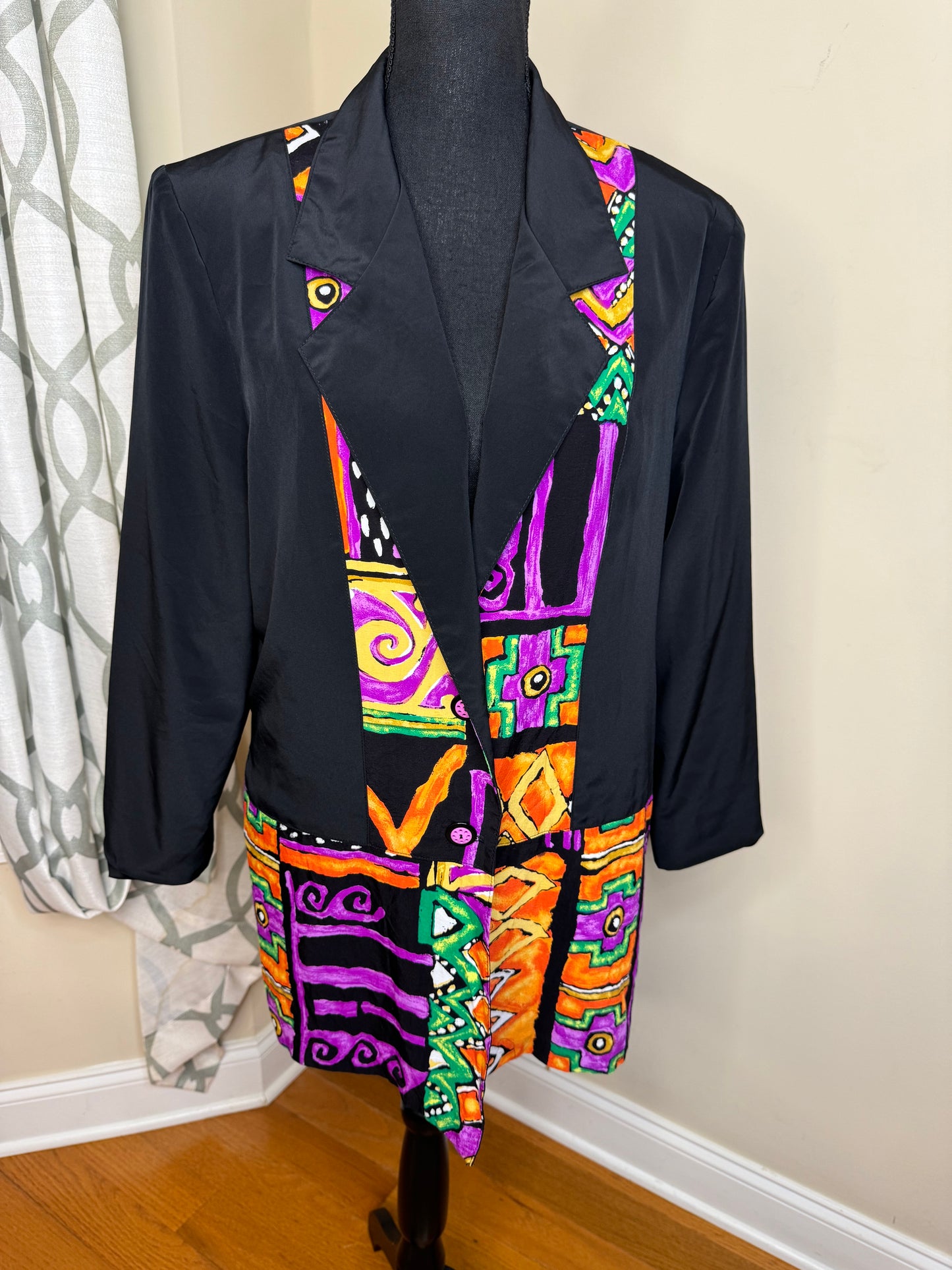 Pierre Lamonte Abstract Print Vintage Blazer