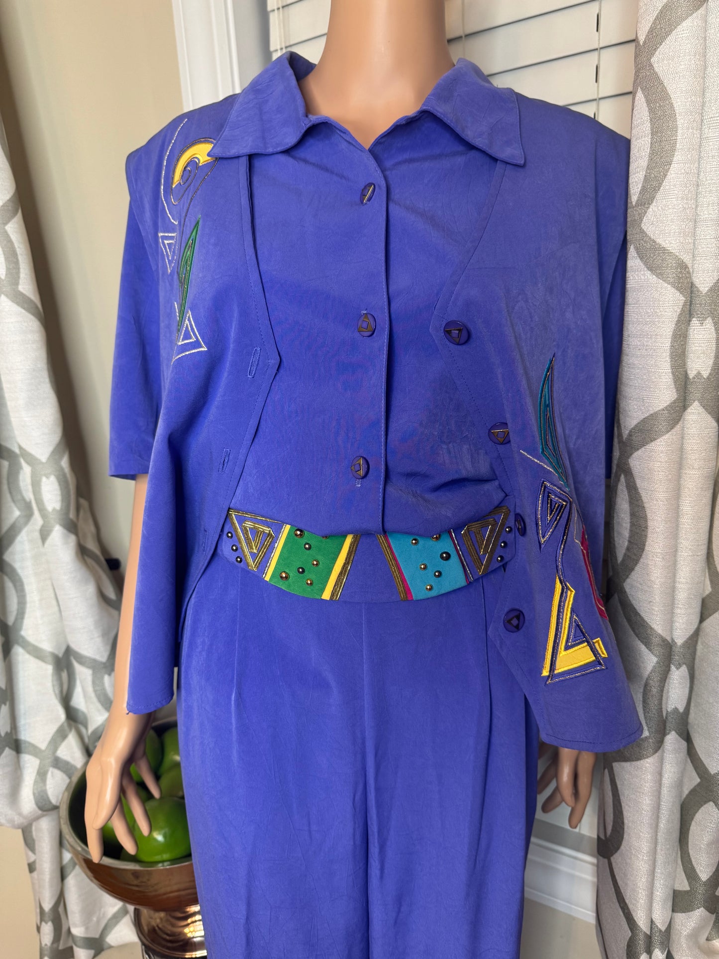 City Girl Sport Vintage 3-Piece Pants Set with Matching Belt