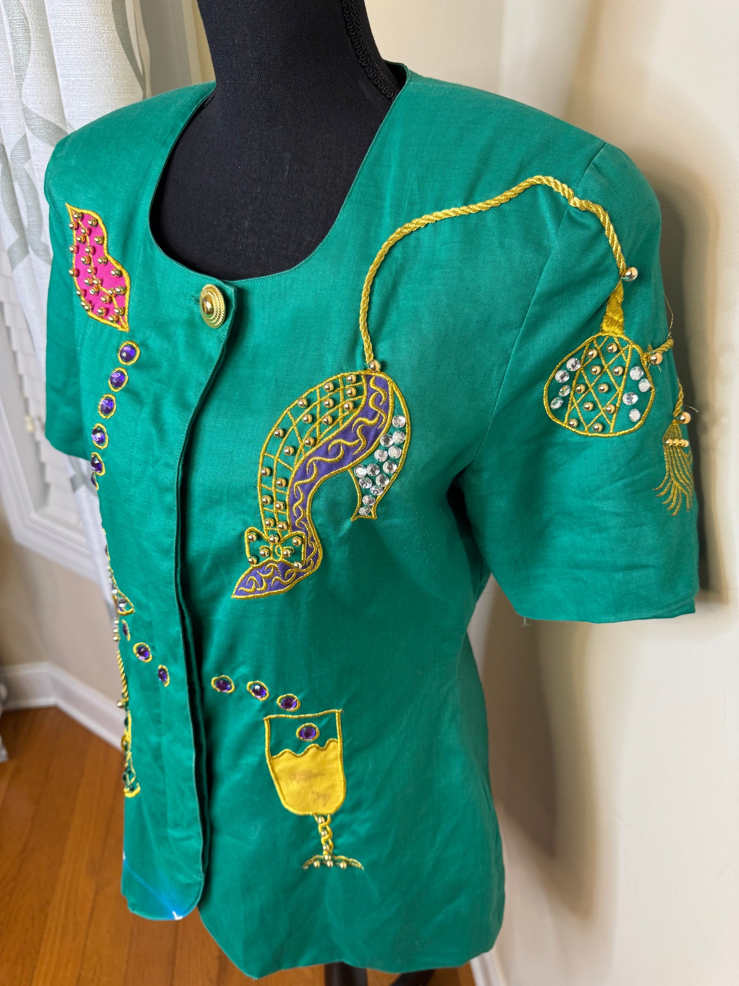 JB Collections Beaded and Embroidered Vtg Blazer