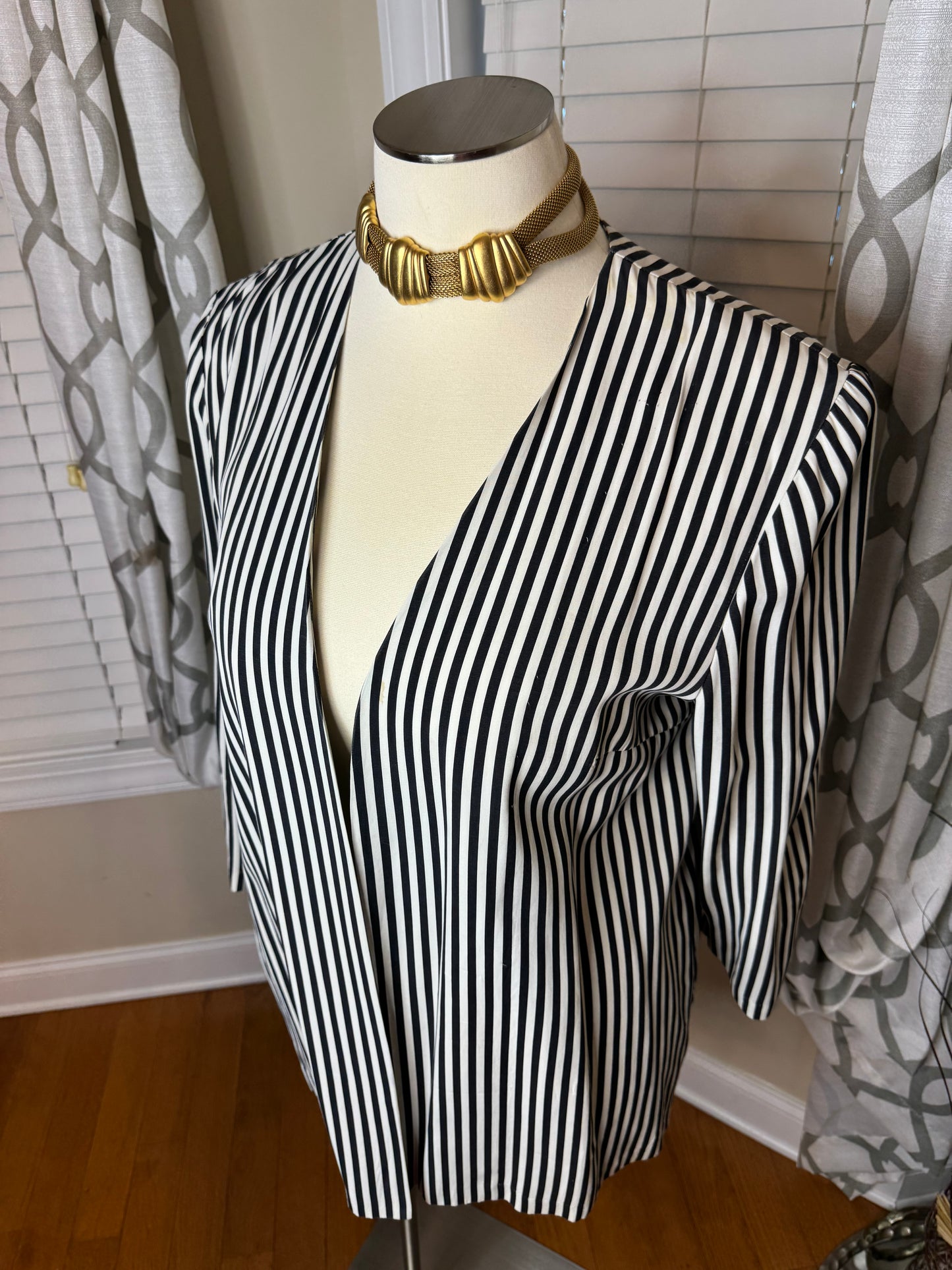 Vintage Open Striped Blazer