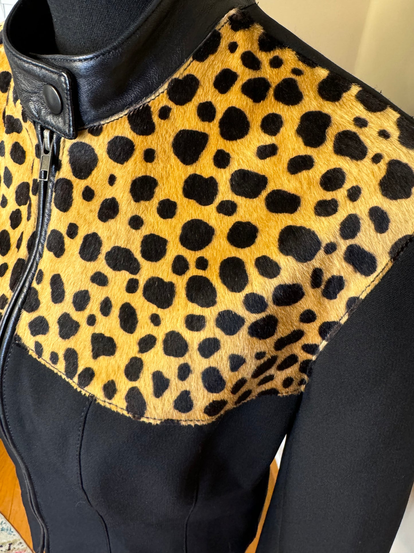 Alberto Makali Goat Hair and Leather Trimmed Jacket