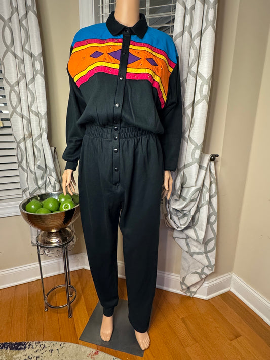Vtg Colorblock Romper