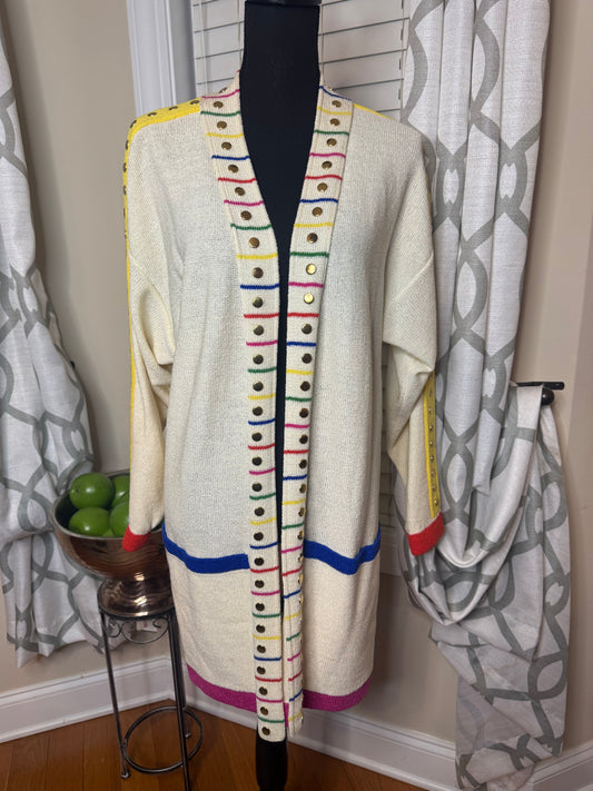 Dutonella Preve Vintage Colorblock Cardigan/Duster