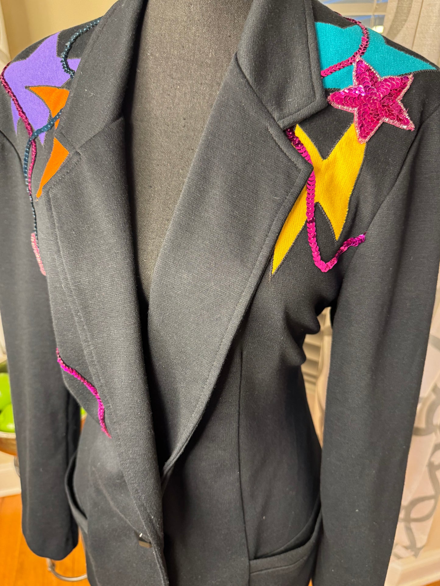 Vtg Sequin Adourned Blazer