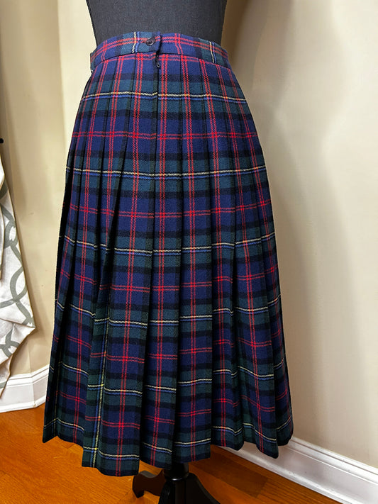 Vintage Pendleton High-Waisted Plaid Skirt