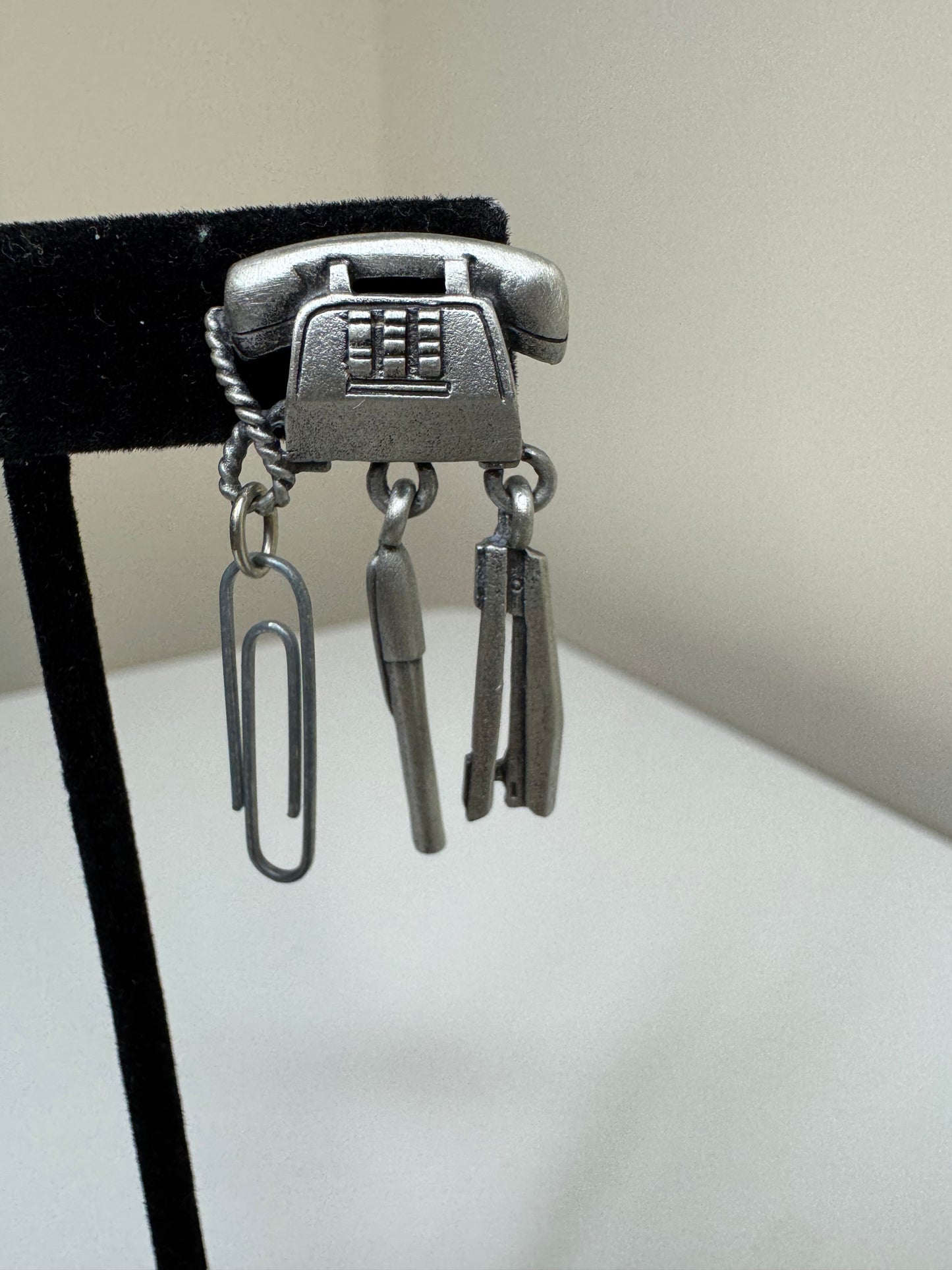Vintage JJ Branded Artifacts Secretary Pierced Earrings