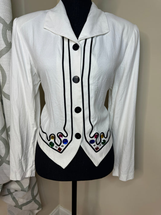 Michael Taylor Bejeweled Cropped Blazer NWT