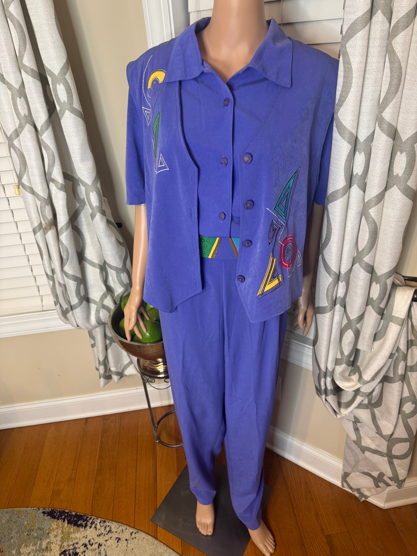 City Girl Sport Vintage 3-Piece Pants Set with Matching Belt