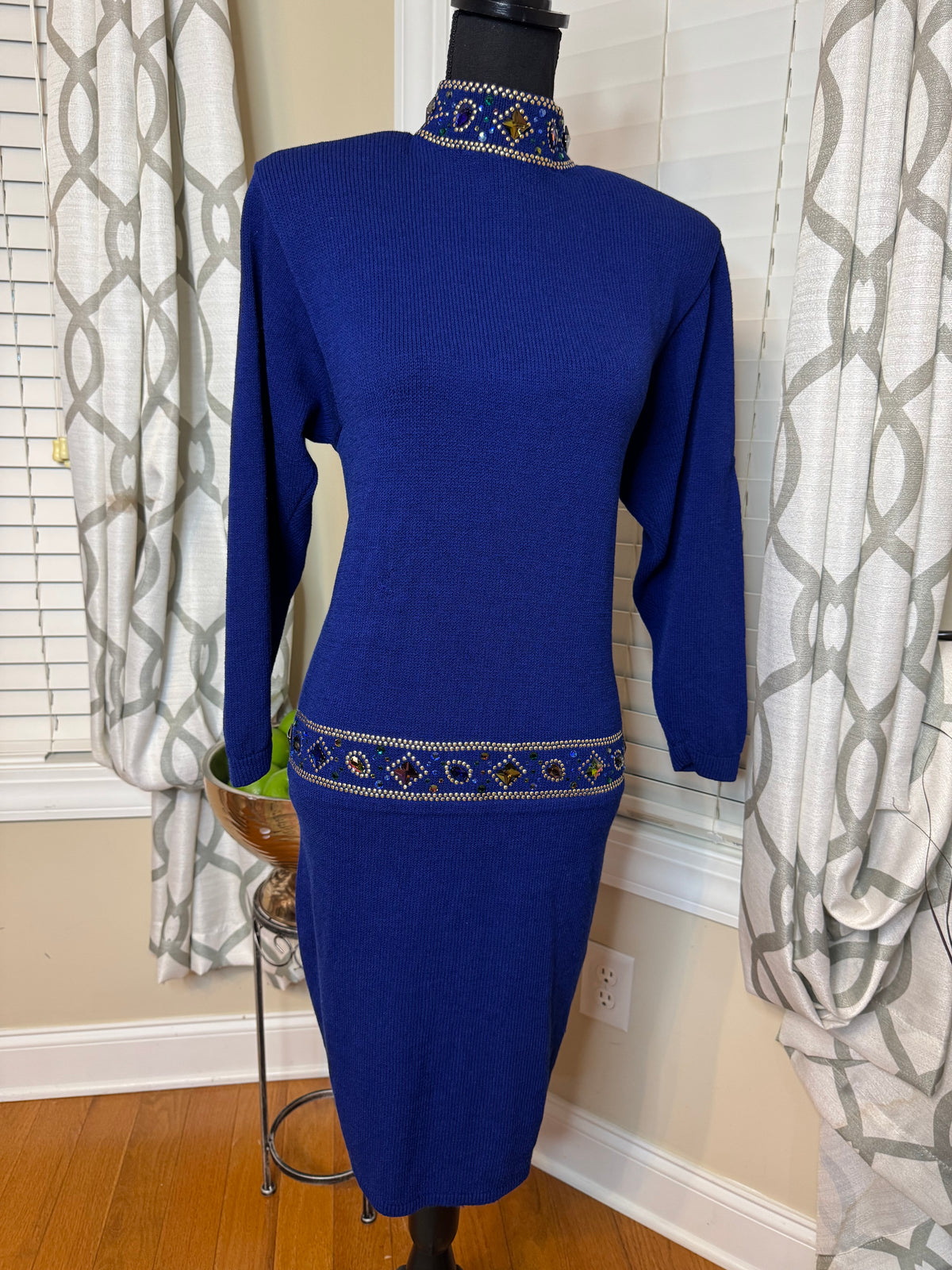 Saint John for Neiman-Marcus Bejeweled and Studded Dress