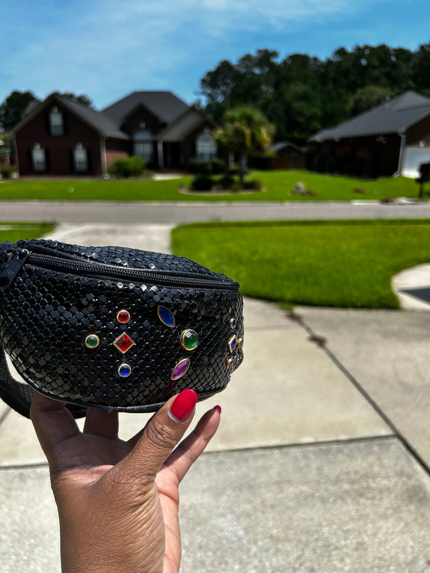 Vtg Bejeweled Fanny Pack