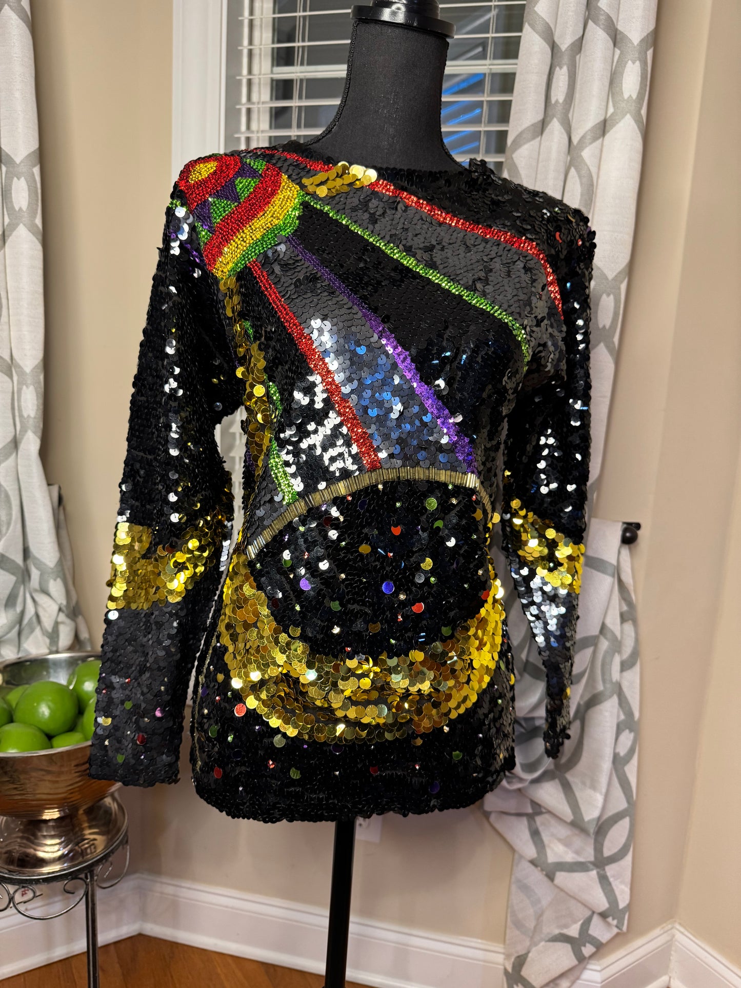 Vtg Cedars Sequin Top