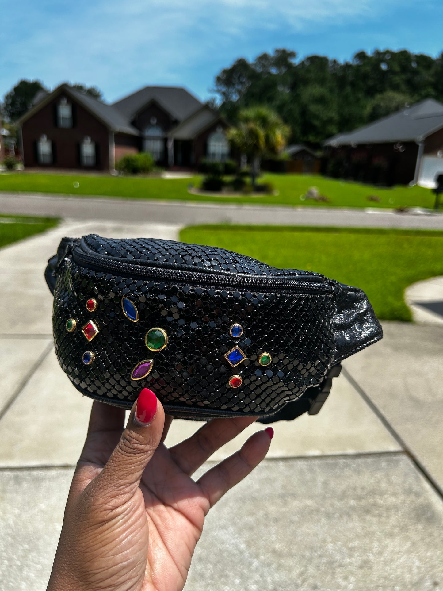 Vtg Bejeweled Fanny Pack