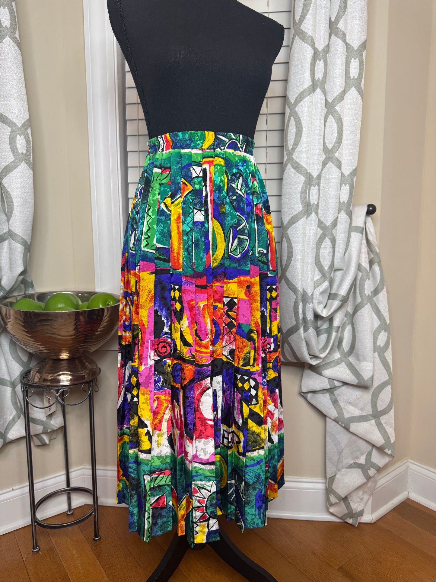 Vintage Abstract Print Skirt