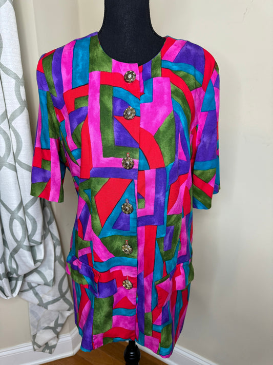 Vintage 80s Jeffrey & Dara Abstract Print "Shacket"