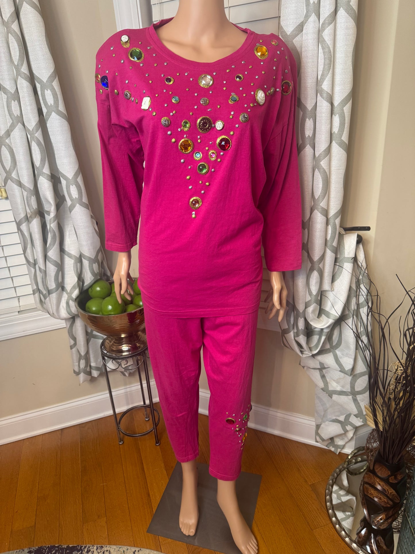 Casual Corner Bejeweled Pants Set