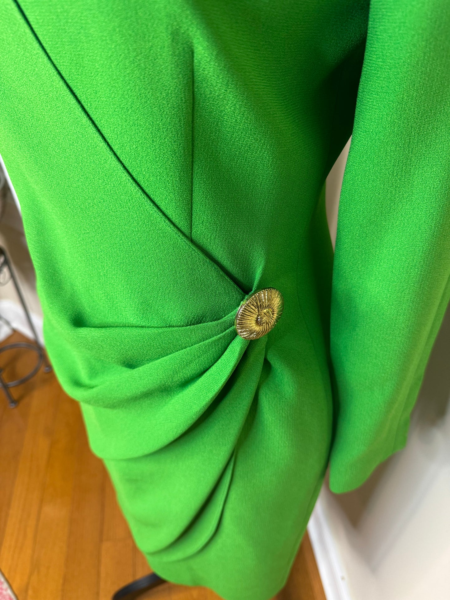 Albert Nipon Boutique 1990s Kelly Green Dress