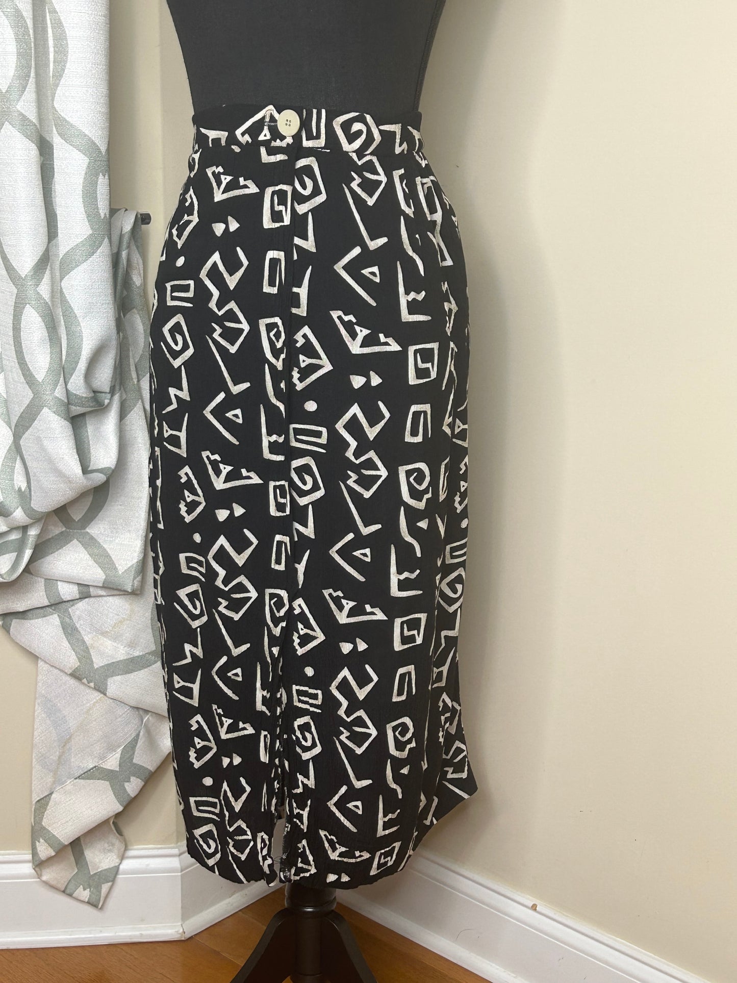 Vintage Ethnic Print Skirt