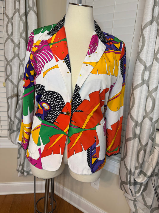 Vtg Jordana Rhinestone Adorned Blazer