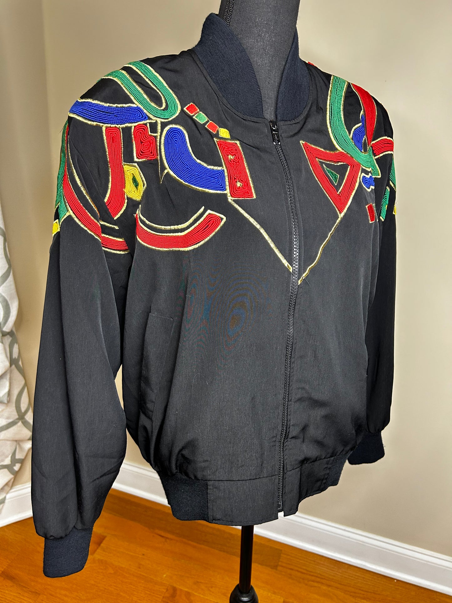 Embroidered Multicolored Bomber