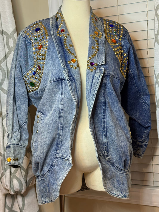 Bejeweled Oversized Denim Jacket