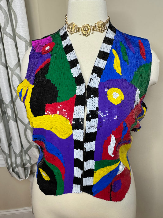 Multicolor Sequin Vest