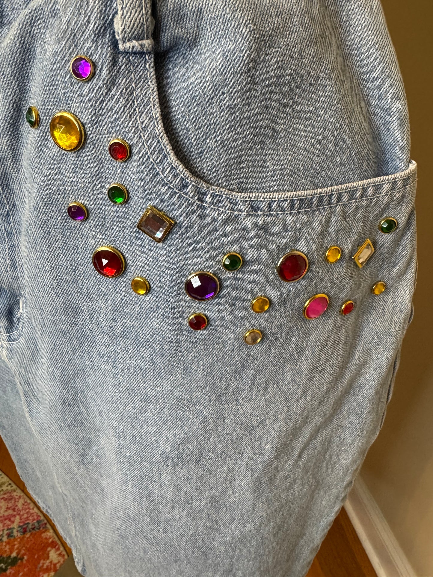 Vintage Zanadi Bejeweled Denim Skirt
