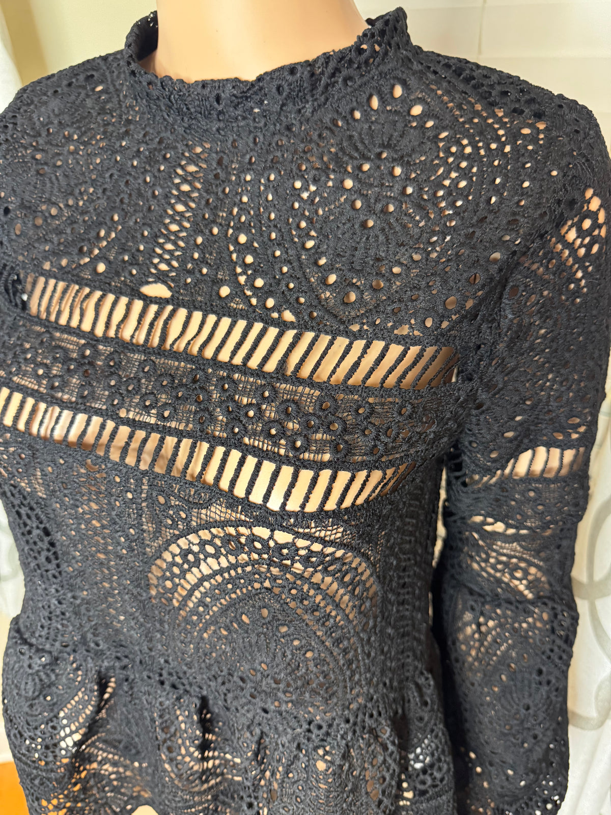 BooHoo Peplum Knit Top with Dramatic Sleeves