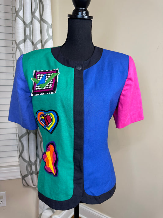 Leslie Fay Colorblock Vintage Blazer