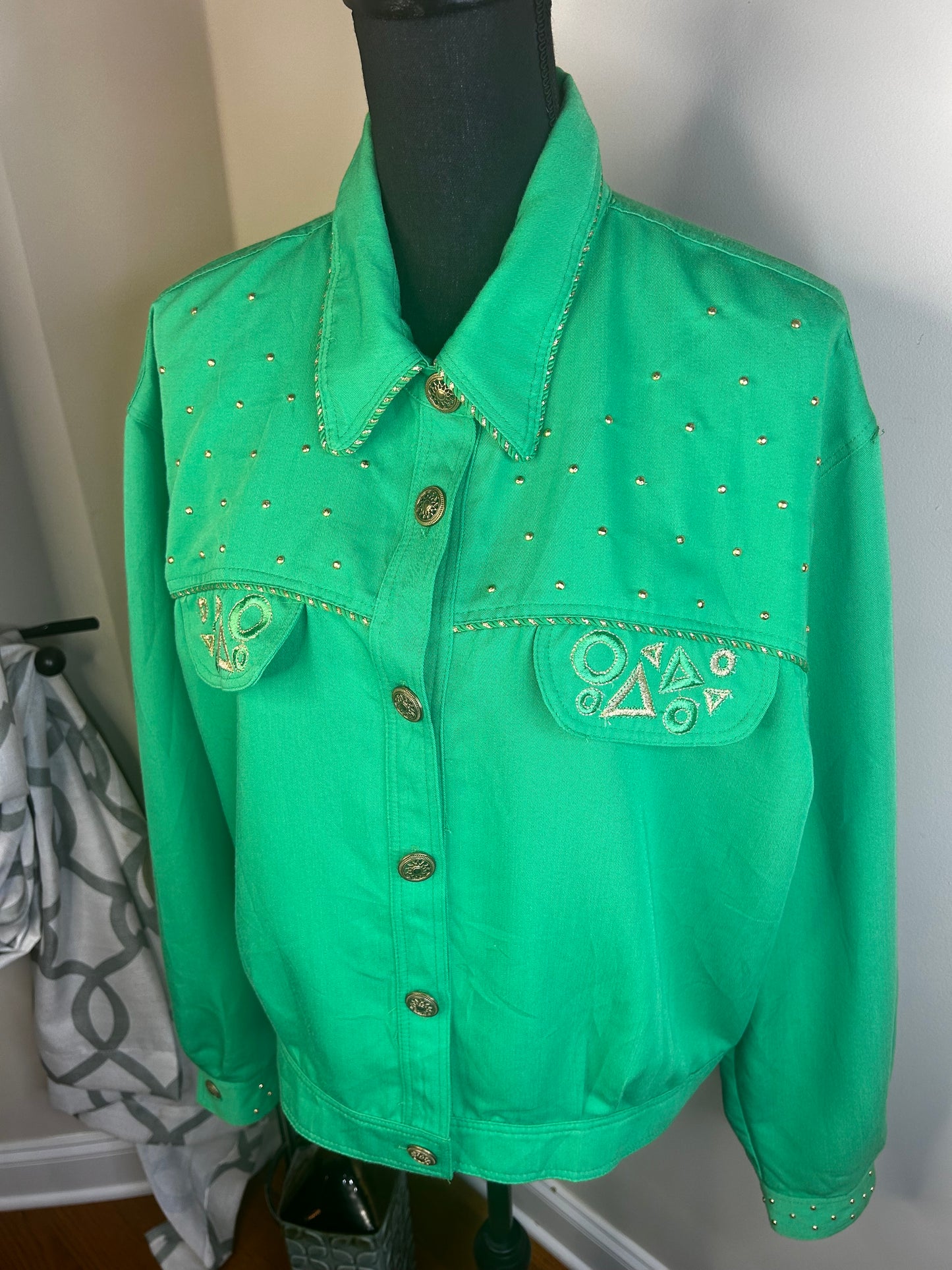 City Green Embroidered Jacket