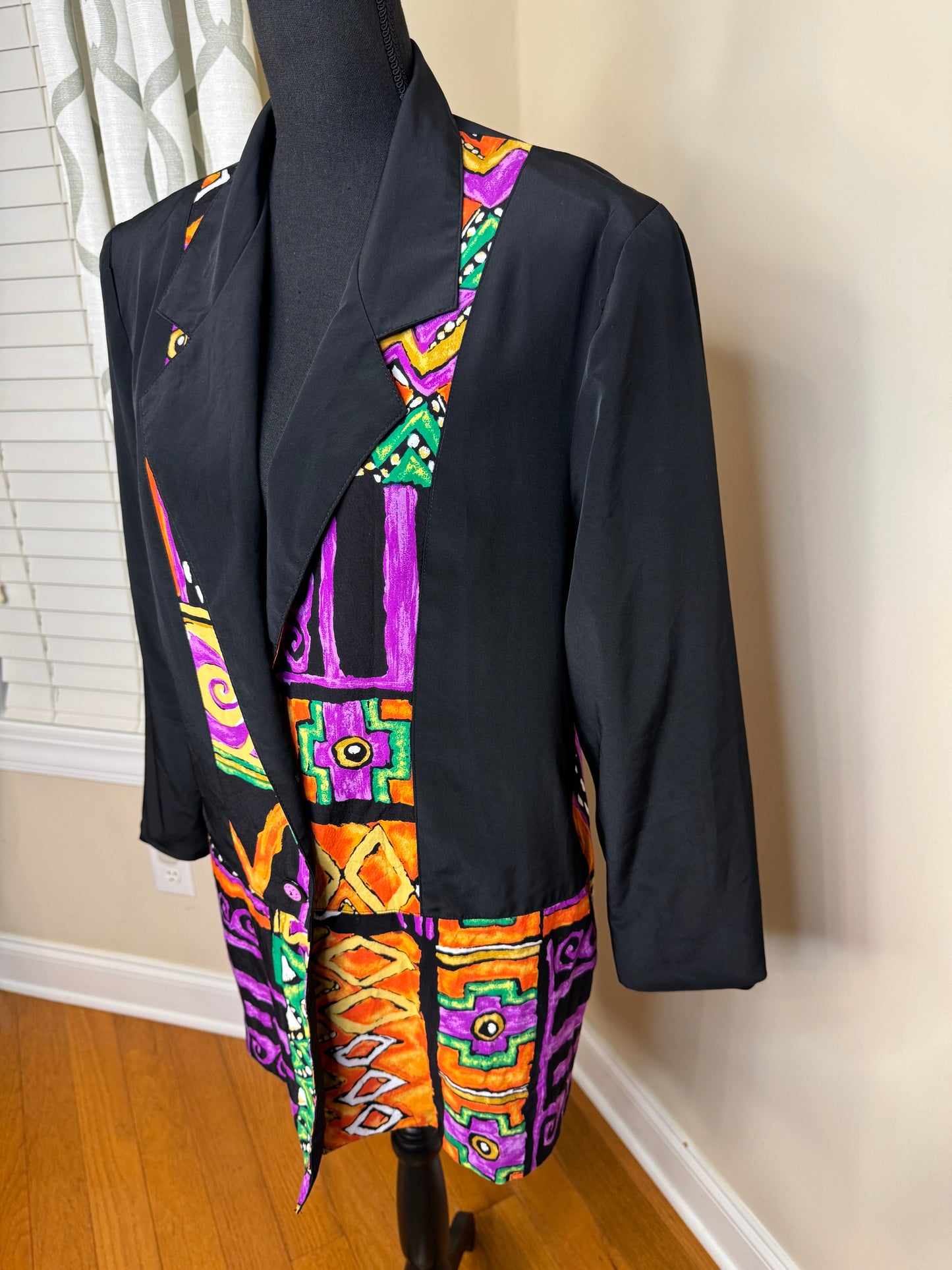 Pierre Lamonte Abstract Print Vintage Blazer