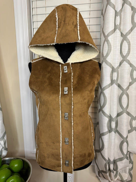 Jones New York Hooded Suede Vest