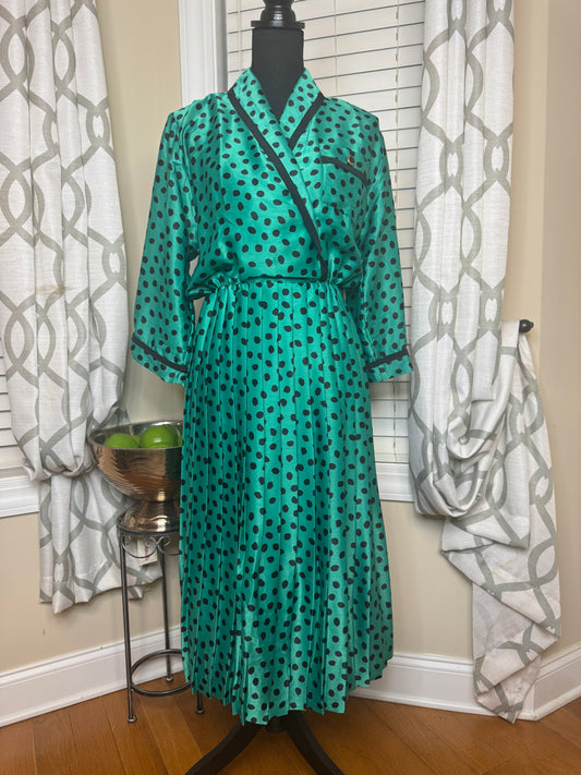 Vintage Polka Dot Pleated Dress