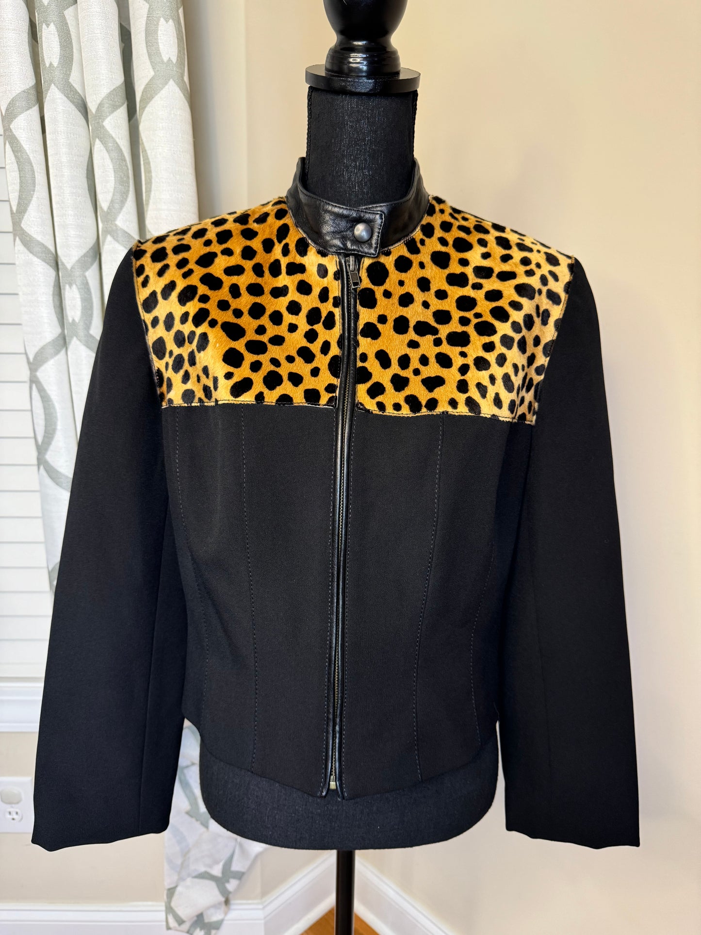 Alberto Makali Goat Hair and Leather Trimmed Jacket