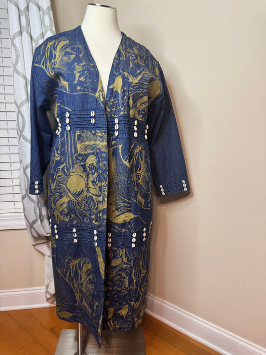 Molato Open Denim Duster with Shells