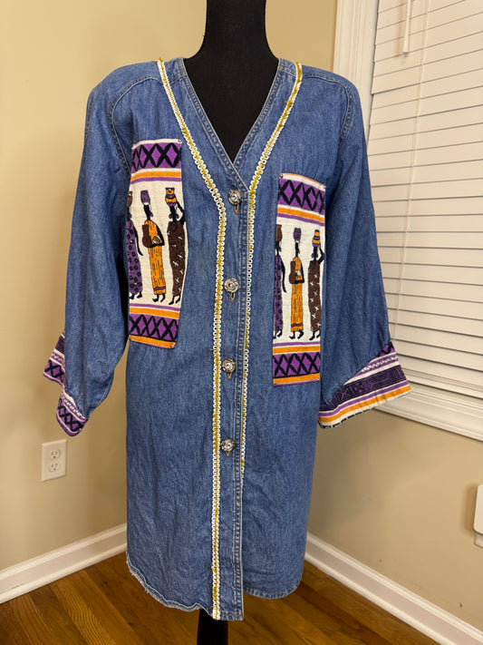 Vtg Charlie Casuals of California Embroidered & Bejeweled Shirt/Jacket