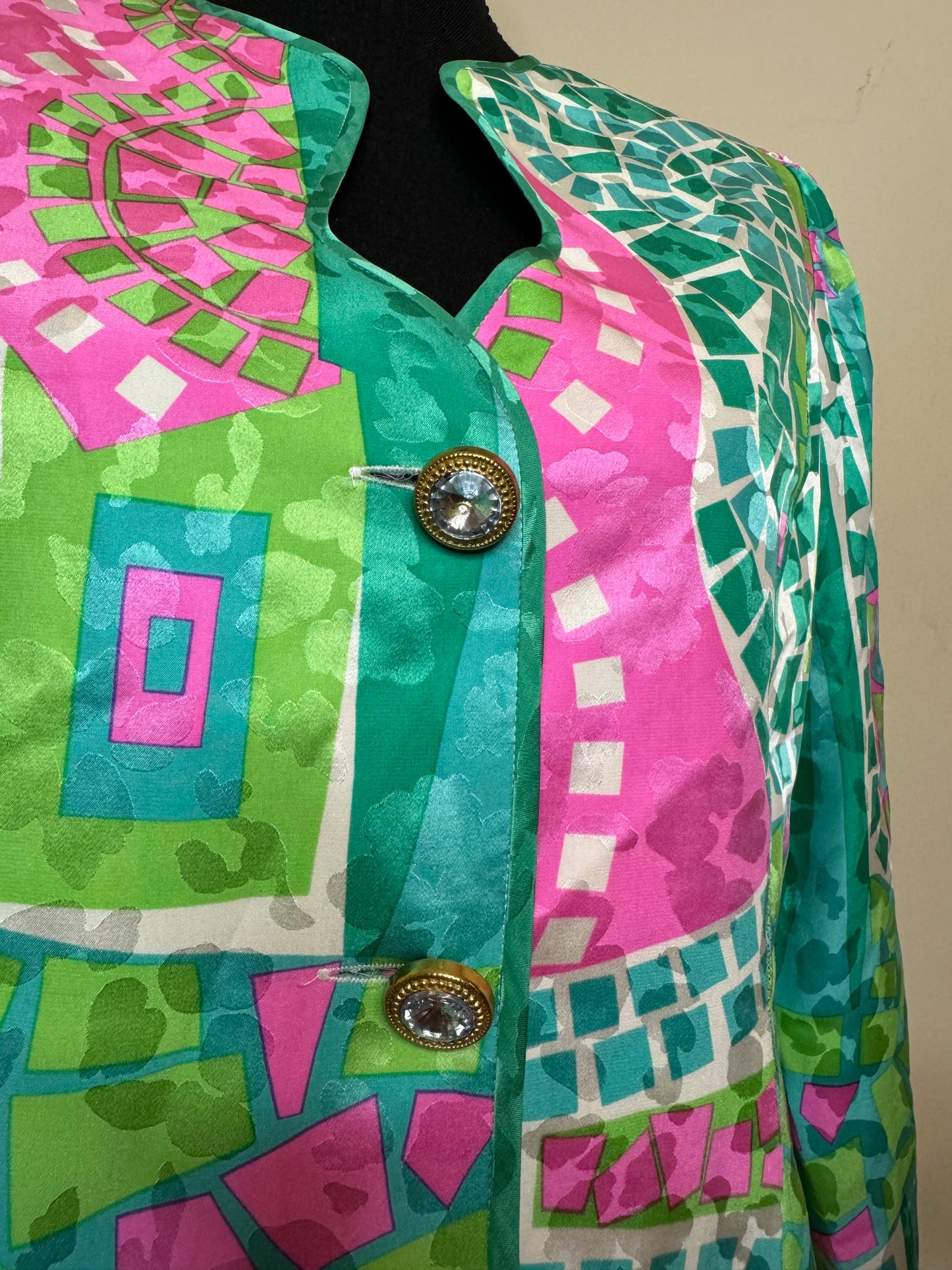 Vintage Anne Crimmins for Umi Collections Abstract Print Blazer