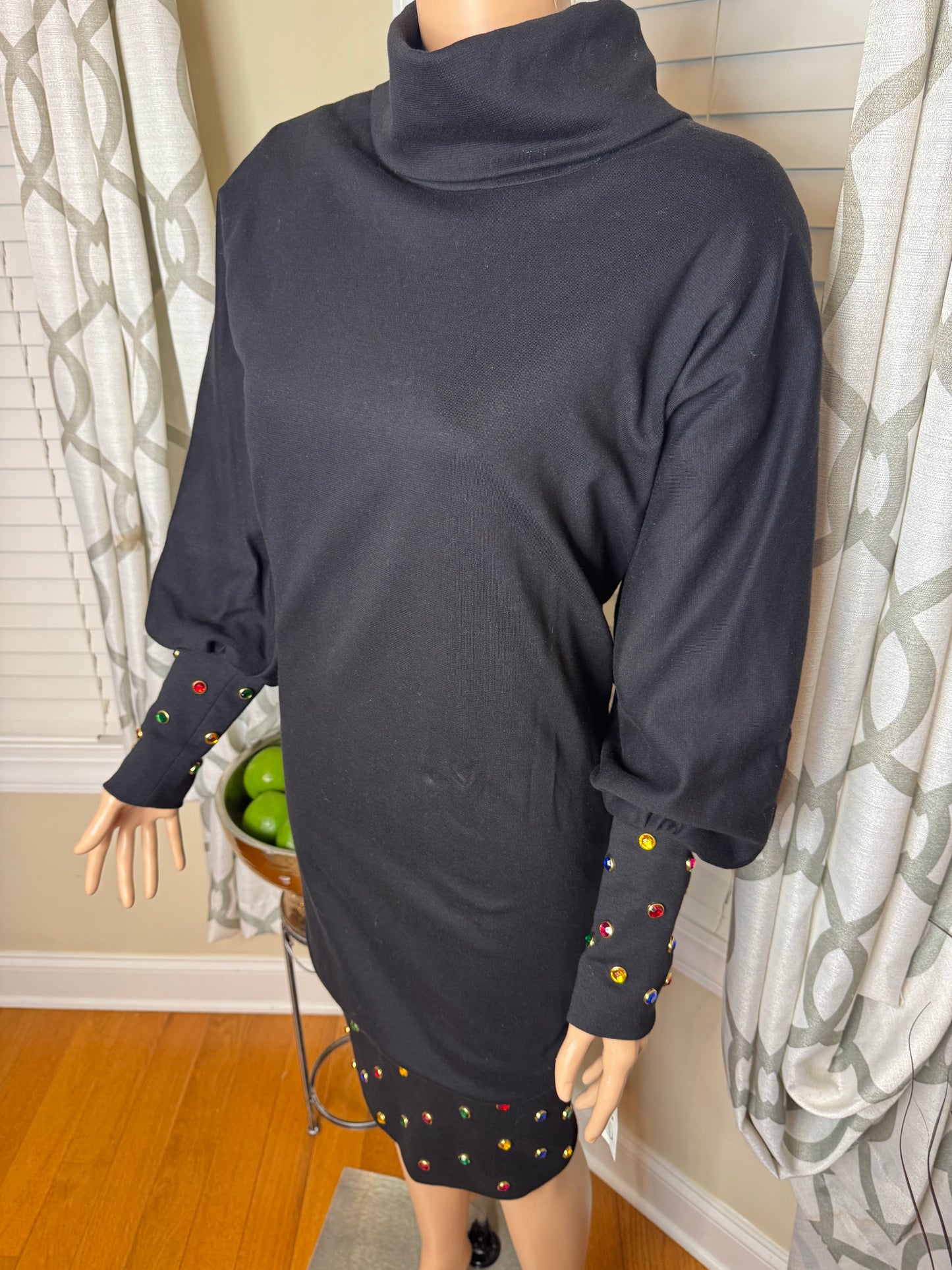 Vintage Bejeweled Crowl Neck Dress NWT