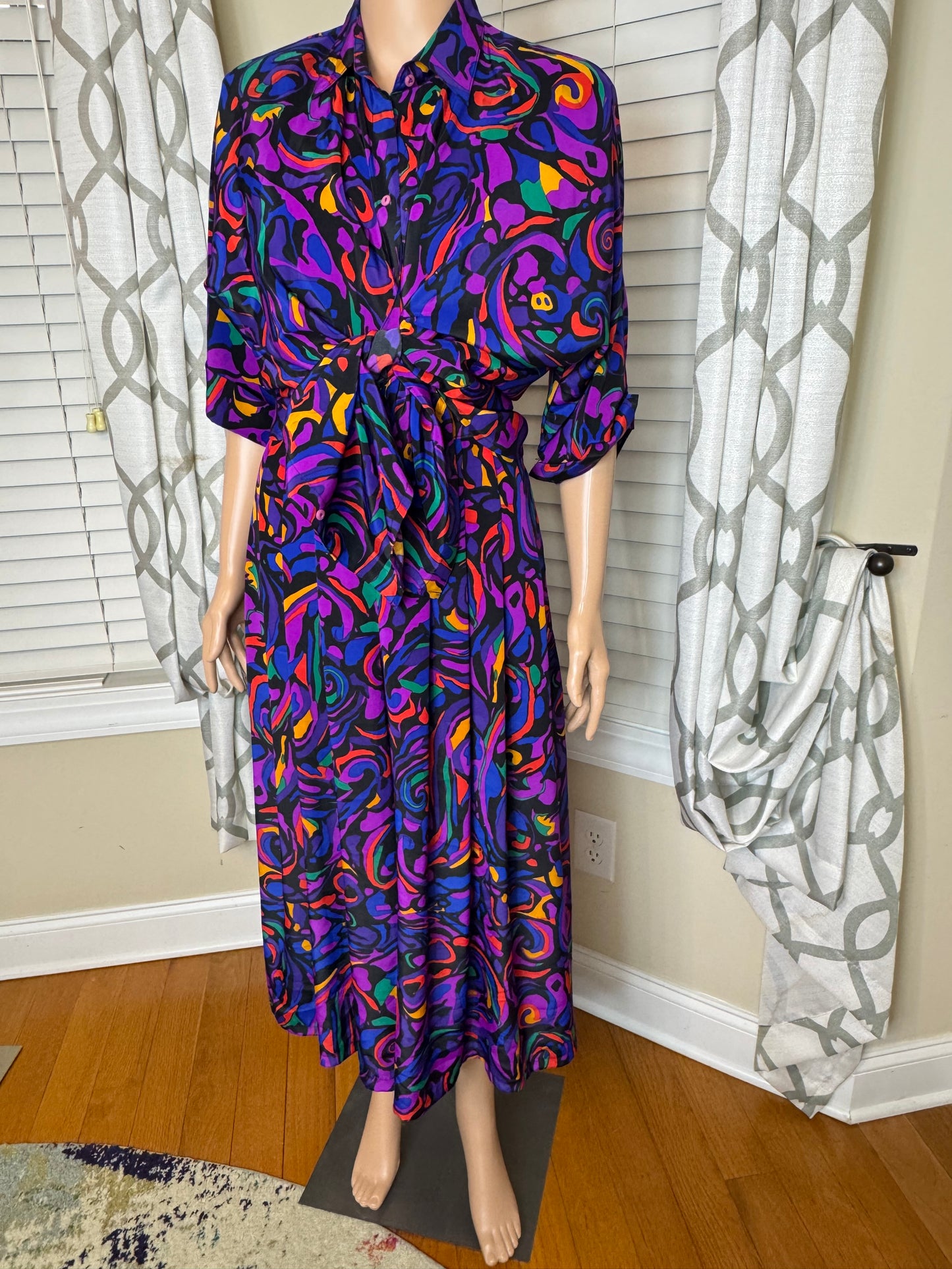 Vintage Abstract Print 2-Piece Coulette Set